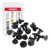 Nity plastikowe rozporowe do samochodu, trzon 6 × 13 mm, kołnierz 19 mm, czarne, 10 szt. - AMiO 05026