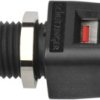 Quick pressure clamp, 12.5 mm, red, 30 VAC/60 VDC, 16 A, faston plug, nickel-plated, ESD 498 / RT