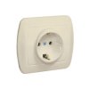 AKORD Gniazdo pojedyncze z uziemieniem schuko beżowe AGSz1e/12 KONTAKT SIMON
