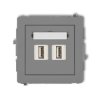 DECO Gniazdo podwójne 2xUSB-AA 3.0 szary mat 27DGUSB-6