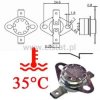 Termostat bimetaliczny 250VAC 10A 35°C poziomy NC