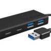 Koncentrator USB 3.0 USB 3.0 IB-HUB1426-U3 USB 4 40 mm Maszyna zasilana, ICY BOX 15 mm 90mm