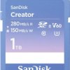 SanDisk Creator SDXC Produkt nowy 1 TB Class 10, v60 Video Speed Class, UHS-II U3 przełącznik chroniący przewody