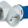 Adapter do przedłużacza sieciowego 16A Wtyczka, gniazdo 230 V 2P + E RS PRO Niebieski IP20