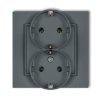 MINI Gniazdo podwójne z uziemieniem schuko (bez przesłon torów prądowych) grafitowy mat 28MGP-2s KARLIK