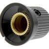 Pokrętło potencjometru oś: 6.4mm średnica: 16mm Okrągłe Plastik Czarny RS PRO