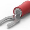 Insulated forked cable lug, 0.3-1.42 mm², AWG 22 to 16, M4, red, 52410-1