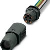 Panel feed through, 1 m, socket, 5 pole straight to open end, 2.5 mm², AWG 20-14, 1047372