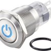 TRU COMPONENTS TC-7494500 Przełącznik wciskany, wandaloodporny TC-LAS1-AGQ-11ZDT/B/12V/S, 19 mm, 250 V/AC, 3 A, 1 szt.