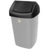 BJZ A-6981 Waste Bin Plastic Black 365x174x365mm ESD Swing lid 1 pc
