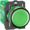 Pushbutton, with transmitter, unlit, groping, waistband round, green, front ring black, mounting Ø 22 mm, ZB5RTA3