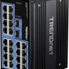 Przełącznik TRENDnet TI-G262 na szynę DIN, 26-portowy przemysłowy gigabit