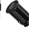 Ładowarka samochodowa USB QC 3A + kabel USB-C 1m