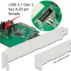 89029 PCIe x4 > 1x internal USB 3.1 A 20 pin