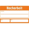 Quality assurance sign, text: Nacharbeit", (W) 50 mm, aluminum, 088.54-9-30X50-A, package with 5 pieces