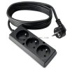 Przedłużacz 3m 3x2P+Z 3x1,5 czarny Jonex PS-370