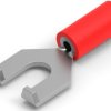 Insulated forked cable lug, 0.26-1.65 mm², AWG 22 to 16, M4, red, 324169