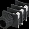 6.35 mm jack panel socket, 3 pole (stereo), PCB connection, PA, NRJ6HF-1