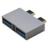 Adapter ROLINE USB 3.2 Gen 2, 2x USB typu C - 2x typu A, M/F, srebrny