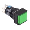 AL6Q-A24PGC Green 16mm 24V Latching Square illuminated Push Button Switch IP65 DPDT