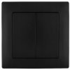 Wyłącznik światła podwójny łącznik czarny podtynkowy LC-02C