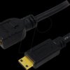 CH0022 HDMI cable, Mini-C/M to A/M, 4K/30 Hz, black, 1.5 m