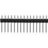 Pin header, 14 pole, straight, black, WWS 14 Z 12