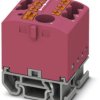 Distribution block, push-in connection, 0.14-4.0 mm², 7 pole, 24 A, 8 kV, pink, 3274183