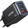 Ładowarka sieciowa Unitek GaN 65W, 2xUSB-C, USB-A, PD 3.0, czarna