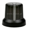 Gałka czarna z szarym znacznikiem oś=6mm N-4