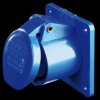 313-6 CEE panel-mounted socket, 3-pin, 230 V, 16 A, blue