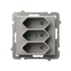 SONATA Gniazdo potrójne EURO z przesłonami kaszmirowy GP-3RP/m/82 OSPEL