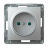 IMPRESJA Gniazdo pojedyncze bez uziemienia z przesłonami torów prądowych srebro GP-1YP/m/18 OSPEL