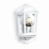 Oprawa elewacyjna z czujnikiem ruchu i zmierzchu Steinel L 190 S E27 PIR max 100W IP44 230V biała / szkło /alu ST644512