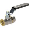 Ball valve, L 50 mm, 40 bar, brass, nickel-plated, for pipe systems, 103159