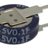 Kondensator; elektrolityczny; podtrzymania napięcia; 0,1F; 5,5V; 20%; 4,5x12x12mm; 4,2mm; pionowy; przewlekany (THT); -25...+70°