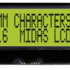 Wyświetlacz monochromatyczny LCD, , Alfanumeryczny, podświetlanie LED, Midas