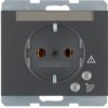 BERKER K.1 Gniazdo z uziemieniem schuko z ochroną przepięciową i polem opisowym antracyt mat lakierowany 41527106 HAGER