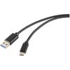 Renkforce RF-5720404 USB cable Black 1.00 m USB-C to USB-A USB 3.2 Gen 2