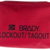 Blokada Puste torby i woreczki Lockout Tagout Brady Czerwony