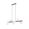 Lampa wisząca do salonu z dziewięcioma szklanymi kloszami ESTERA WOOD ORZECH 10273 TK Lighting