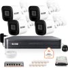 Zestaw monitoringu IP BCS Basic 4x Kamera BCS-B-TIP12FR3(2.0) Rejestrator z dyskiem 1TB