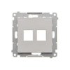 Simon 55 Pokrywa gniazd teleinformatycznych na Keystone płaska podwójna (moduł) Aluminium mat TKP2.01/143
