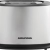 Grundig TA 5620 Toster z podgrzewaczem do bułek stali szlachetnej, czarny