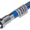 Lampka kontrolna do montażu panelowego 12V dc, niebieska 8mm LED Chrom Końcówka lutownicza RS PRO