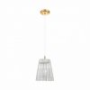 Nowoczesny zwis lampa wisząca BACH złota, z transparentnym szklanym kloszem - P0547-01H-F9AC Zuma Line