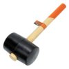 Młotek Gumowy , Czarny Z Drewnianą Rączką 80 Mm 1200 G (39-006)