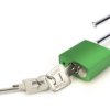Kłódka średnica szekli: 6.3mm RS PRO z kluczem Obie opcje aluminiowa Zielony