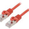 Patch cord F/UTP, Cat 6, RJ45 wtyk z obu stron, linka, CCA, 0,5m, PVC, czerwony PP6-0.5M/R