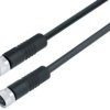 Sensor actuator cable, M8-cable plug, straight to M8-cable socket, straight, 4 pole, 1 m, PUR, black, 4 A, 77 3406 3405 50004-01